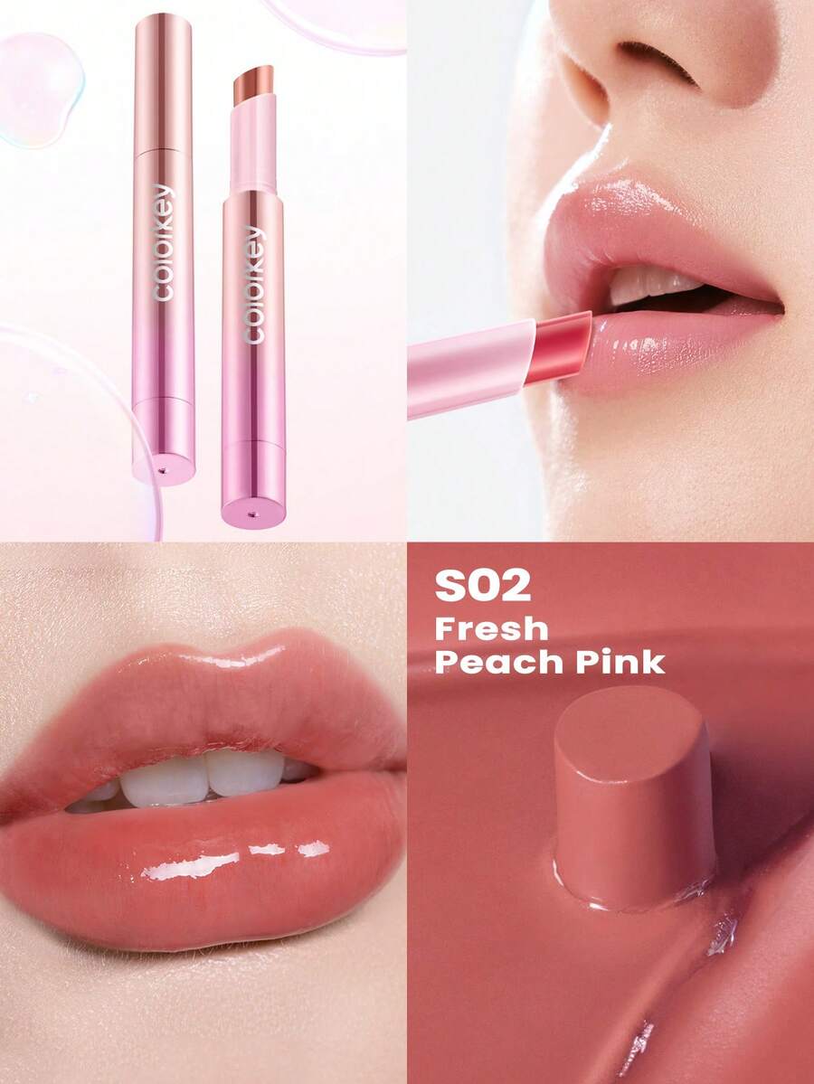 COLORKEY Mirror Essence Lipstick,Lip Gloss,Lip Care And Lip Makeup 2 In 1,Watery,For Smoother & Fuller Lip Appearance,Moisturizing Lip Gloss High-Shine Glossy Glow Non-Sticky Lip Care Hydrating,For Smoother & Fuller Lip Appearance,Christmas,Christmas Gifts,Makeup