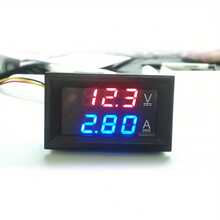 0.28" Digital Voltmeter Ammeter DC 100V 10A Amp Voltage Current Meter Tester 0.28 Inch 3 Bits Dual LED Display Panel With Connect Wires - Red/Blue - View 6