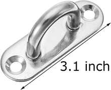 4 Pcs 3.1 Inch 304 Stainless Steel Ceiling Hooks Pad Eyes Plate Marine Hardware Hooks With Screws - Rectangle Eye Plate (set Of 8) - View 3