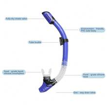 Equipo profesional de snorkel seco, tubo de snorkel de silicona para adultos para buceo, natación y entrenamiento, disponible en varios colores, artículos esenciales y accesorios para la playa, flotador de piscina - Multicolor - Ver 5