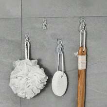 4 Peças Ganchos de toalha com adesivo forte em formato de gato para banheiro, quarto, sala de estar e dormitório - essencial perfeito para organizar toalhas e roupas em casa, ganchos adesivos em formato de cauda de gato cartoon, montados na parede sem perfuração, à prova d´água