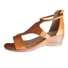 Women's Open Toe Espadrilles Wedge Sandal Slip On Elastic Ankle Strap Platform Sandals Dressy Comfortable Wedges Shoe - Brown - View 5