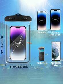 5pcs Portable Waterproof Luminous Phone Pouch, With Glow Sensitive Screen, Waterproof Diving Protective Case, Floating Phone Bag, Ideal For Summer Travel, Diving, Swimming, Beach Activities (Choose 1/2/3/5PCS) - Multicolor - View 10