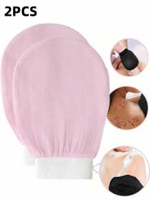 3 Pieces Deep Exfoliating Gloves For Smooth And Shiny Skin - Body Scrub For Bath And Shower - Cleanses Dry Dead Skin - Gentle Yet Effective Exfoliating Gloves, Korean Exfoliating Gloves, Visibly Remove Dead Skin, Great For Self-Tanning Or Keratosis Pilaris, Made Of 100% Viscose, Comes With Body Scrub, Bag, Storage Box, Hair Clips