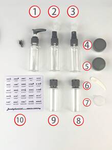 12pcs/10pcs/7pcs Travel Bottle Set, Used For Toiletries, Leak Proof Refillable Container, Essential Travel Accessory, Back To School Season