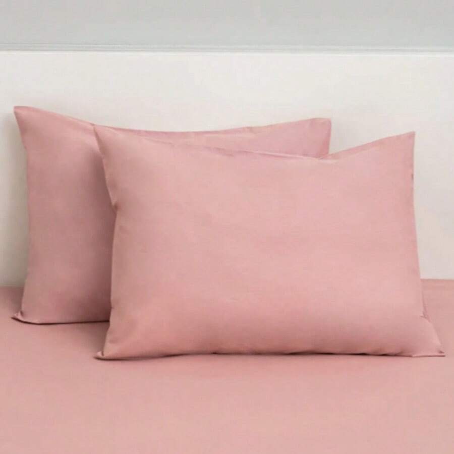 Made In Turkey 2pcs Pure Cotton Blend Pillowcases - 50x70 Cm - 70% Cotton - Soft - Rose Red - View 1