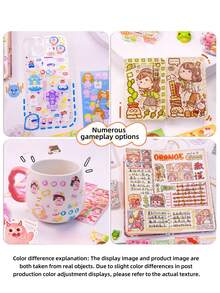 20/60/100/200 件可爱卡通贴纸，不干胶贴纸，派对 DIY 贴纸，趣味风格，可爱卡通主题，适合成人和青少年学校用品，返校