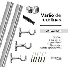 Curtain Rod Kit 2.00 Meters 19mm - Various Colors - 鉻合金 - 查看 3