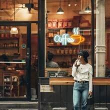 1 Coffee Cup LED Neon Light - USB Powered Wall Mounted Decoration, Suitable For Coffee Shops, Bars, Kitchens, And Homes - Warm Yellow Light, Comfortable Atmosphere, Plastic Material, Easy To Wall Mount, Coffee Bar Accessories