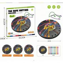 Twisted Rope Puzzle Game Rope Knots,Brain Teaser Fine Motor Skills String Solution Central Lacing,Untangle Stack Puzzle Sorting Board Game