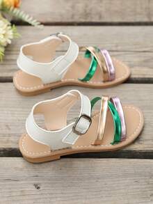 Sandal cho bé gái Giày công chúa Hàn Quốc Đế mềm Thời trang cho bé gái và Dép xỏ ngón đi biển thoải mái - trắng - Xem 1