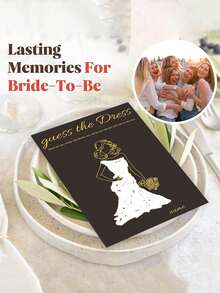 10张/20张创意DIY手绘婚纱卡片，婚纱主题新娘礼品卡，适用于新娘送礼会游戏，黑色婚纱绘画卡片，包含新娘送礼会游戏卡片和白色铅笔，趣味婚礼装饰，婚礼派对用品，适合婚礼、订婚和单身派对游戏 - 彩色 - 查看 7