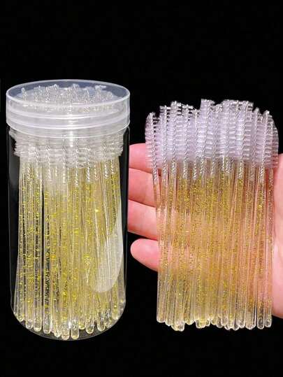 100支一次性睫毛膏刷、水晶眉刷（适用于睫毛嫁接）、粉色睫毛刷（带收纳盒）、眉刷、眼影刷、螺旋刷