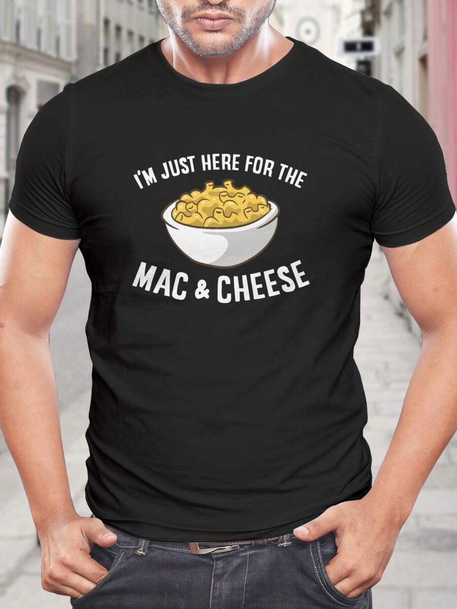 Camiseta divertida de macarrones con queso - Camiseta unisex para amantes de los macarrones con queso - Camiseta gráfica informal de comida reconfortante - Negro - Ver 1