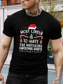 Camisas de Navidad a juego divertidas, camisetas festivas graciosas para hombres, mujeres y familias - La mejor idea de regalo navideño - Alternativa al suéter feo - Negro - Ver 1