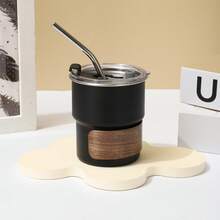300ml Stainless Steel Coffee Cup With Lid And Straw, Reusable And High Quality, Suitable For Outdoor Camping, Office Or Gift Back To School - Multicolor - View 12