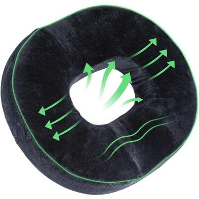 Orthopedic Donut Seat Cushion For Tailbone & Back Pain Relief – Memory Foam Coccyx Pillow For Long Sitting, Office Chair, Car Seat, Pregnancy, Post Surgery, And Travel Use – Foldable & Ergonomic Design