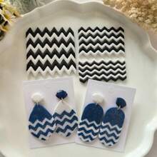Soft Clay Molds, High Precision Grid, Wave, Wavy Patterns, Handmade Gift Molds For Hair Clips, Jewelry, Pendants, Clay Sculpting DIY Craft Decoration Earrings, Brooches, Ceramics