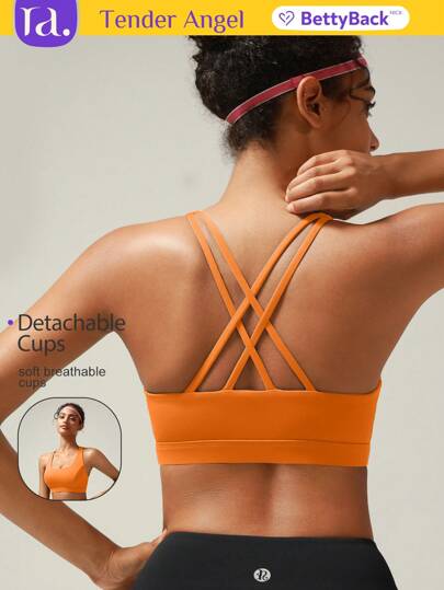 Tender Angel Women's High Impact Detachable Padded Sports Bra, Racerback Design For Yoga And Exercise