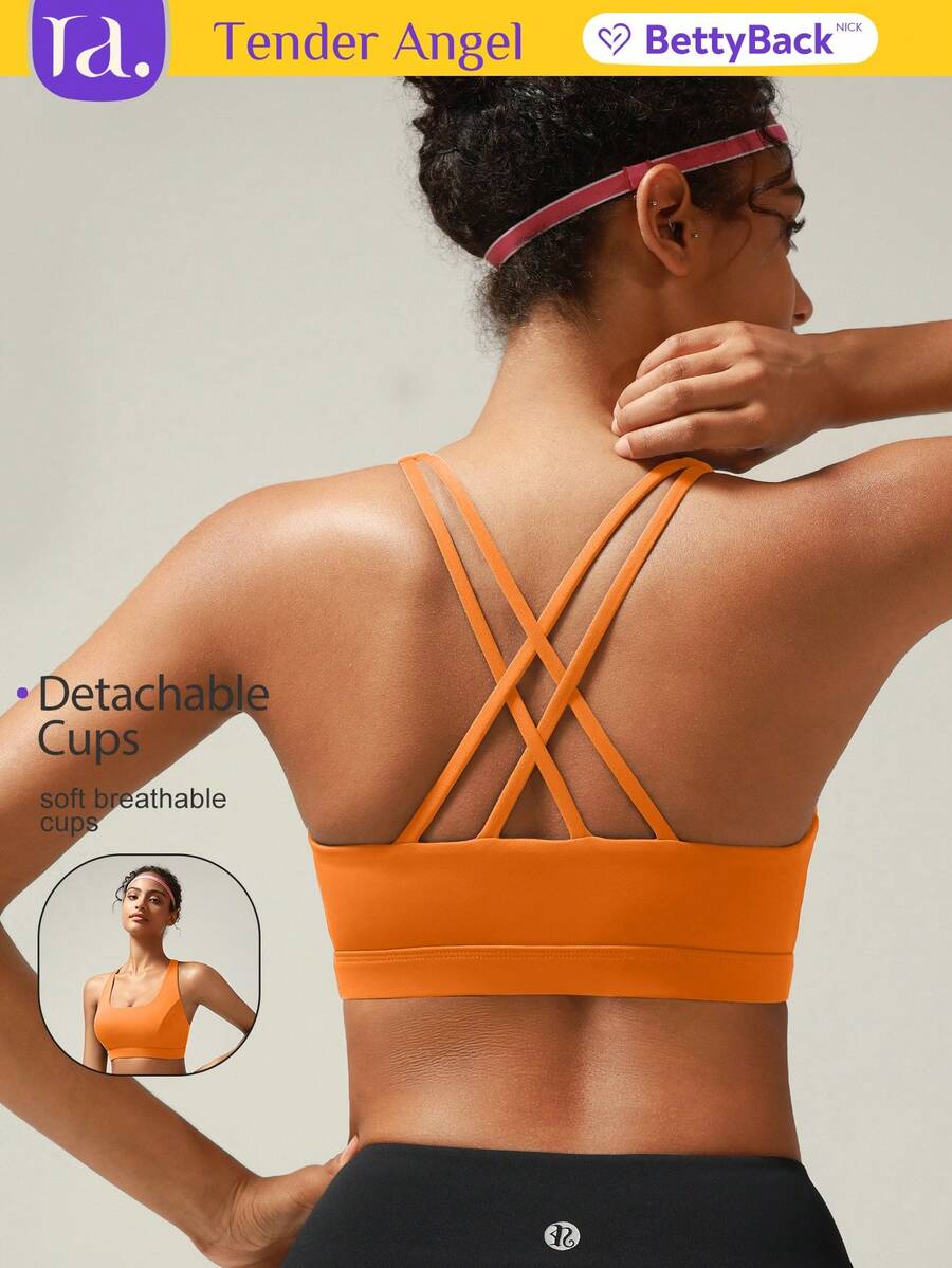 Tender Angel Women's High Impact Detachable Padded Sports Bra, Racerback Design For Yoga And Exercise