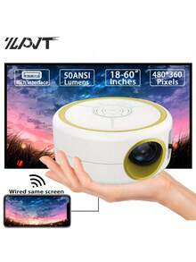 TY20 Mini Projector, 80ANSI Lumens Basic Model, Supports 1080P Video Playback Decoding, Upgrade Your Home Theater Movie Experience, Compatible With HD, USB, AV, Laptop. Holiday Gift - EU C Type Plug(220-240V) - View 2