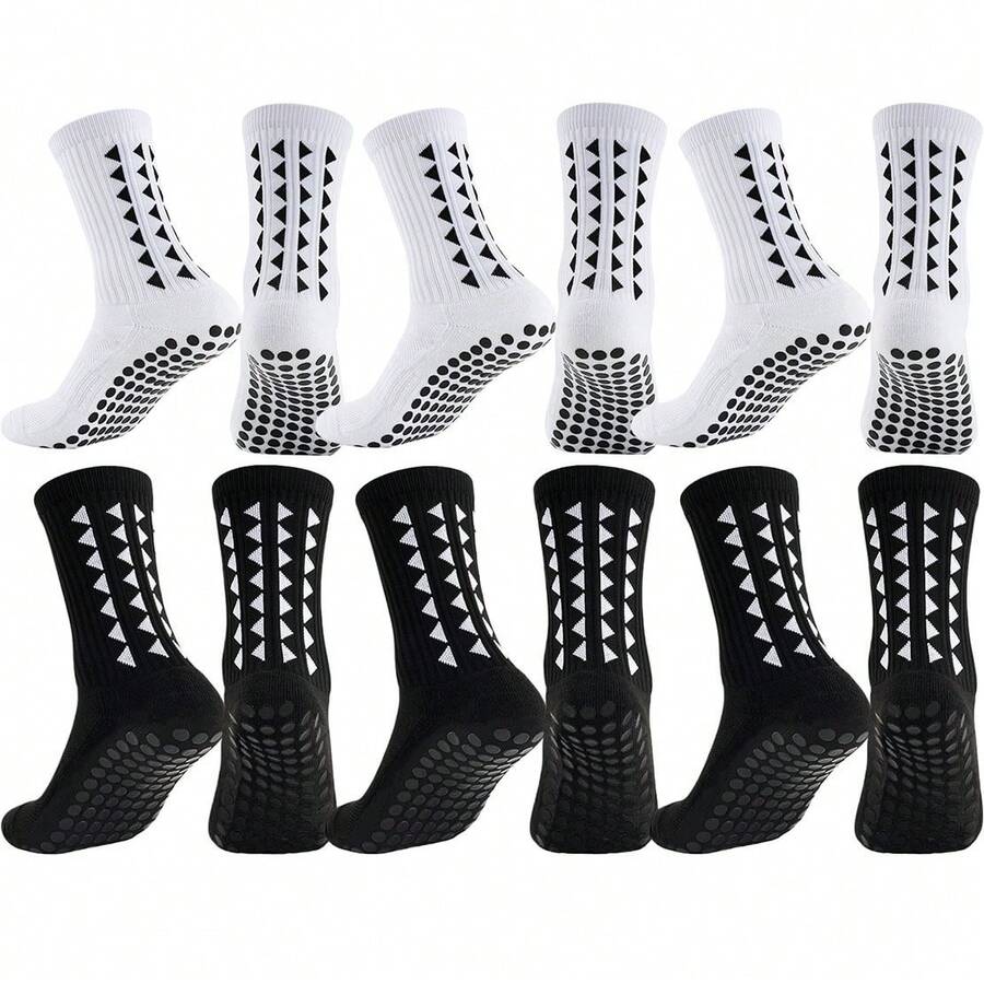 6 Paar rutschfeste Griff-Socken für Herren und Damen, hervorragend für Fußball, Basketball, Baseball, Rugby, Fußball, Radfahren, Laufen, Wandern, Tennis, Skateboard, Athletik, Training, Herbst
