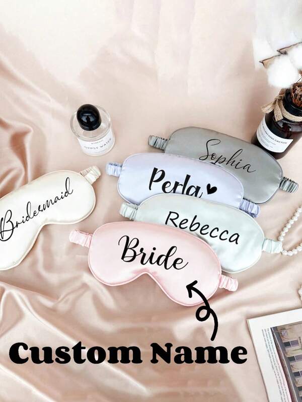 1PC Pearl Letter Eye Mask Sleep Shading Wedding Party Bachelor Party Wedding Personalized Text Customization