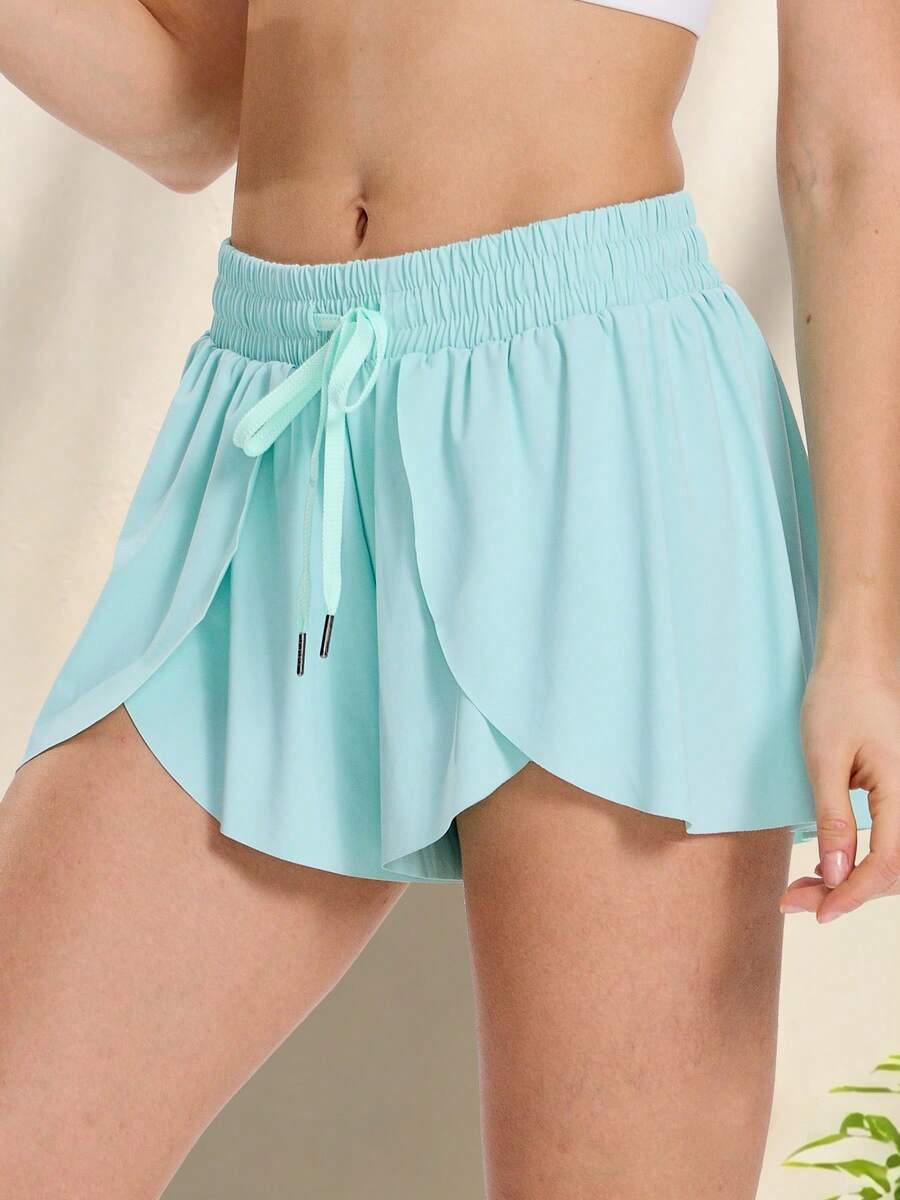 Blaosn Women's 2-In-1 Running Skorts With Pockets – Flowy Athletic Shorts For Tennis, Golf, Yoga, Gym & Summer Workouts - màu xanh lá - Xem 1