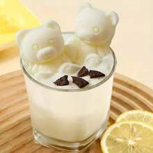 1pc Cute Teddy Bear Ice Cube Tray Flexible Silicone Ice Cube Mold Ice Trays For Freezer - Green - View 5