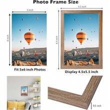 New 5x6 Picture Frame Rustic Brown For Wall Hanging Or Tabletop, Wall Mounting Horizontally Or Vertically, 5 X 6 Wall Gallery Poster Photo Frame  Shatter Ristant Plexiglass, Rustic Brown - Rustic Brown 5x6 inch - View 3