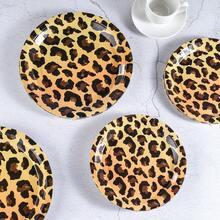 Platos de papel desechables de 7 y 9 pulgadas, conjunto de vajilla desechable de fiesta con estampado de leopardo, platos de papel desechables adecuados para cumpleaños, decoraciones de fiestas - Multicolor - Ver 2