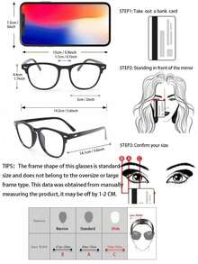 1/3pcs Retro Lightweight Fashion Glasses Set - Fashionable Full Frame Blue Ray Blocking Glasses - Multicolor - View 5