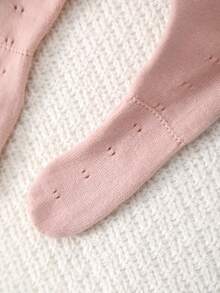 3pcs/Set Newborn Baby Thin Long Sleeve Romper & Hat Knit Set - Pink - View 8