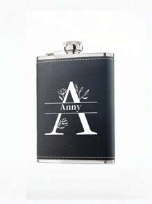 Frascos de aço inoxidável personalizados com impressão de letras, mini garrafa de licor de aço inoxidável portátil e compacta para exterior, presente