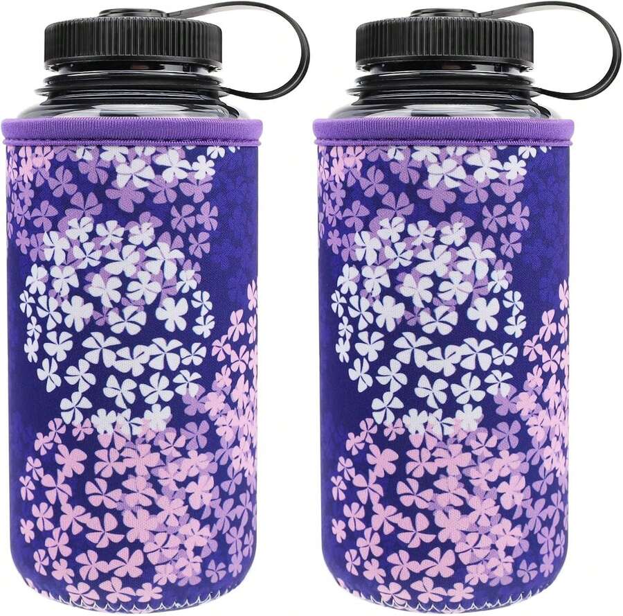 YR Reusable Neoprene Insulator Sleeve Holder For Nalgene Water Bottle, Water Bottle Koozie For Nalgene, Water Bottle Sleeve For Nalgene Water Bottle - 繡球花 - 查看 1