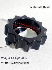 1 件优雅黑色系列女士手链，不对称圆形和非对称形状组合，简约时尚（尺寸偏差 3 毫米/0.11 为正常现象） - 黑色 - 查看 14