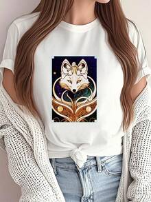 Cool Mystic Tarot Space Ethereal Aesthetic-Shirt        Summer-Shirt Women - 白色 - 查看 1