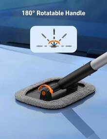 AstroAI Windshield Cleaner, Microfiber Car Window Cleaner With 4 Reusable And Washable Microfiber Pads And Extendable Handle Auto Inside Glass Wiper Kit Blue - Gray - View 3