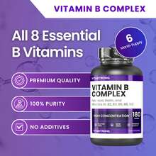 Vitastrong High Strength Vitamin B Complex – 180 Tablets With Biotin, Thiamine B1, Riboflavin B2, Niacin B3, B5, B6, B12 And Folic Acid - Others - View 2