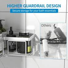Youvip Adhesive Corner Shower Caddy - No Drilling Wall Mounted Shower Shelves-Rustproof, Organizer For Bathroom With Soap Holder. Silver - 銀色 - 查看 3