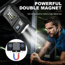 KENSUN 1pc Ultra Bright High Power Mini LED COB Flashlight, Dual Light Source, Type-C Rechargeable Multi-Function EDC Camping Emergency Light - As Shown In the Figure - View 7