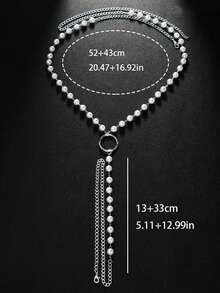 1 件性感女士仿珍珠丁字裤内衣链，时尚女士水钻身体链，闪亮金色/银色可供选择，适用于比基尼、性感内衣配饰、沙滩装、狂欢装、角色扮演、夜总会、约会之夜、情人节、节日庆典配饰、性感礼服配饰， - 彩色 - 查看 6