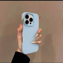 Light Blue Solid Color Material Fashion Phone Case 1 Set Jelly Color Summer Theme Phone Case Highly Protective, Fashionable & Stylish Compatible With Various Phone Models Ideal For Summer Fashion Enthusiasts Compatible With Iphone 16/7/8/11/12/13/14/15/X/XR/Xs/Plus/Pro/Pro Max/SE2/16E, Waterproof, Shockproof, Anti-Fall, Anti-Scratch Spring Gift - Blue - View 6