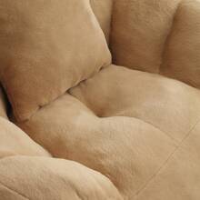 Giant Bean Bag Chair With Footstool,Lazy Sofa - Oversized High Back Corduroy Bean Bag Couch,Floor Sofa For Living Room, Home Theater, Play Zone - & Non-Slip Base,Very Suitable For Bedrooms, Living Rooms, Game Rooms, Study Rooms, Offices, Or Apartments. - B-卡其色(附腳蹬豆袋椅) - 查看 5