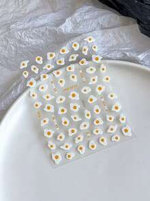 1 miếng dán móng tay hình trứng chiên hoạt hình tối giản và dễ thương. (Dụng cụ làm móng, miếng dán móng tay) - Nhiều màu - Xem 7