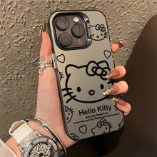 Sanrio 1 Pc Licensed Cartoon Phone Case Featuring Princess Ariel, Designed To Be Shockproof And Drop-Resistant, Compatible With Iphone Models 16/15/14/13/12/11/7/8/7 Plus/10 Plus/Xs Max/Xs/X/Xr, Making It A Perfect Gift For Holidays And Birthdays. - Silver Shell-purple-line Hello Kitty - View 2