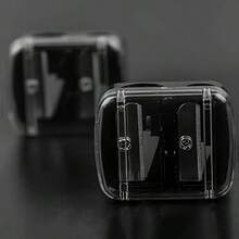 Bộ gọt bút chì trang điểm cầm tay 2 món, hai lỗ, có chức năng thông gió và thu gom vụn chì - Không dùng pin, thiết kế màu xanh trong suốt, hoàn hảo cho bút chì kẻ lông mày và bút chì trang điểm, vật dụng cần thiết khi đi du lịch, giá rẻ, ngày lễ tình nhân, đồ dùng giá rẻ, du lịch, đồ dùng cần thiết khi đi du lịch, trang trí phòng, quà tặng ngày lễ tình nhân, đồ rẻ tiền, phòng, đồ 1 đô la, đồ dùng cần thiết cho kỳ nghỉ, quà tặng cho phụ nữ, phòng ngủ, ngày lễ tình nhân, 99 xu - Nhiều màu - Xem 10