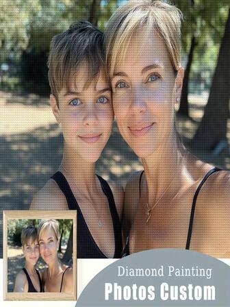 Customized Real Photo, DIY Diamond Painting Craft Kit, 5D Full Drill Square Tile Artwork Mosaic Home Decor Gift, Valentine's Day Personalized Gift, Custom Family Portrait Wall Art Decoration