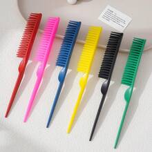 1/3/5pcs Anti-Static Plastic Hair Comb - Fine Tooth Portable Easy To Manage Hair - Simple Plastic Comb For Home Use - Suitable For Men And Women Beauty Home Hair Accessories - Multicolor - View 8
