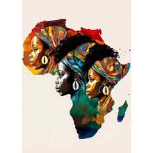 1 件墙面艺术海报（可选框架）复古现代非洲女性肖像海报和印刷品帆布画墙面艺术画，适用于客厅家居装饰，无框架